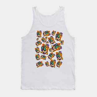 African Graffiti Creatures Pattern Tank Top